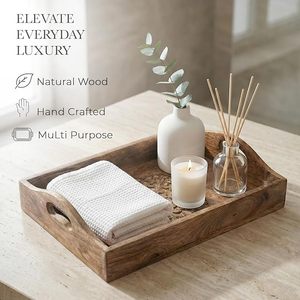 Style de design élégant, design artisanal avec motif floral sculpté au centre, surface en bois polie et lisse, lot de 3 - Product Image 2