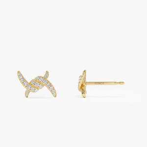 Beautiful 14k Gold Plated 925 Sterling <b>Silver</b> Knot Unique Stud <b>Earrings</b> Shape Small Pure <b>Solid</b> Stud <b>Earrings</b> Fine Jewelry - Product Image 6