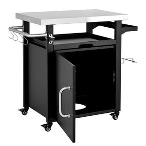 Carrello da Esterno K K 39.5'' con Piano in Acciaio Inox, Armadietto Portaoggetti, Forno per Pizza e Ruote - Carrello Bar da Esterno - Product Image 6