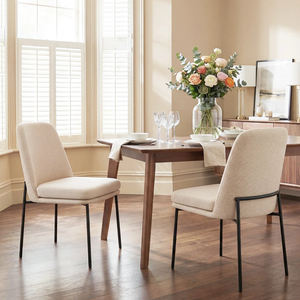 Chaise de salle à manger contemporaine du Vietnam, mobilier de salle à manger, chaise en tissu éponge doux, métal, textile, MD06 - Product Image 1