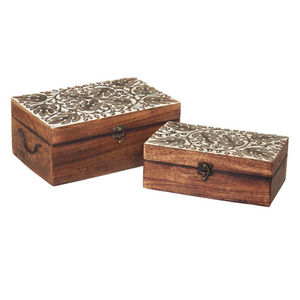 Classic Wooden Engraving Multi Use Storage <b>Box</b> With Hinged Lid For Jewelry <b>Keepsake</b> Vanity Organizer For Homedecor Wedding Gift - Product Image 2