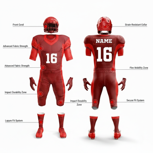Customized Team Name Number Printed Football Uniform Jersey Pants Combo Moisture Control Sportswear For Team Championship Kit - Product Image 2