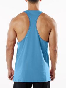 Camiseta sin mangas de algodón transpirable para hombre de talla grande PITCHER INTERNATIONAL con logo frontal, cuello redondo y tejido informal - Product Image 2