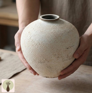 Rustic <b>Ceramic</b> <b>Pot</b> Wabi Sabi Style Indoor Flower <b>Pot</b> Circular Design Glazed Finish Eco-Friendly Drainage Hole Home Garden Decor - Product Image 2