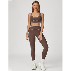 Ensemble de yoga élégant pour femme, style actif, short taille haute à dentelle, 2 pièces, séchage rapide, respirant, vêtements de sport - Product Image 3