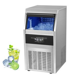 Fabbricatore di Ghiaccio Commerciale 110V, Capacità 80-90 LBS/24H, Contenitore da 33 LBS, Costruzione in Acciaio Inossidabile, Funzionamento Automatico, Cubetti in Acciaio Inossidabile - Product Image 1