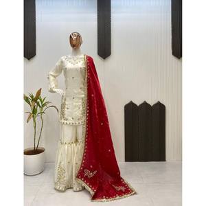 Ensemble de vêtements de fête pour femmes magnifique haut-bas et Dupatta pour un look élégant - Product Image 2