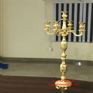 Antique Gold 5-Arm Candelabra Eco-friendly Metal Candle Holder for Wedding Centerpieces and Home <b>Table</b> <b>Decor</b> - Product Image 4