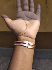 Handmade Thin Pure Copper Cuff Bangle <b>Bracelet</b> Paddle End Solid Metal Copper Craft Healing Dainty Jewelry For Women Men and OEM. - Product Image 2