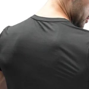 Men's <b>Black</b> Slim Fit Crew Neck Short Sleeve T Shirt, <b>Plain</b> Basic Tee for Everyday Streetwear and Casual Wear - Product Image 4
