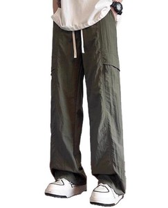 Pantalon cargo décontracté pour homme, taille haute, coupe droite ample, en coton 100% écologique à séchage rapide, idéal pour l'automne - Product Image 4