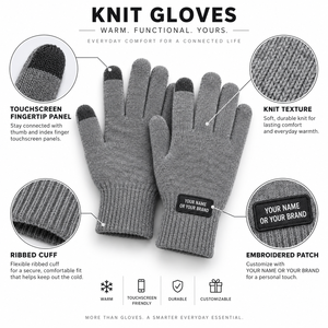 Premium Touch Screen Winter Knitted <b>Gloves</b> Anti Slip Warm Thermal Work <b>Gloves</b> Soft Stretchy Full <b>Finger</b> <b>Gloves</b> for Men Women - Product Image 6