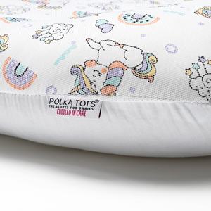 ชุดเครื่องนอนผ้าฝ้ายเด็กลายจุดชุดมุ้งกันยุงพร้อมของเล่นแบบห้อย-พิมพ์ลายยูนิคอร์นสีขาว - Product Image 5