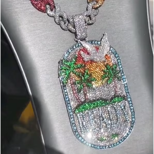 Nuevo Diseño de Colgantes Hip Hop para la Playa, Plata de Ley 925, Corte Brillante, Moissanita VVS, Personalizados, Dos Estilos, Colgante para Hombre - Product Image 1