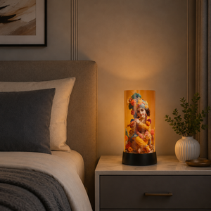 Bal Krishna LED <b>Night</b> Lamp Acrylic Spiritual Table <b>Light</b> USB Touch Decorative Bedside Janmashtami Diwali Gift for Home Temple - Product Image 2