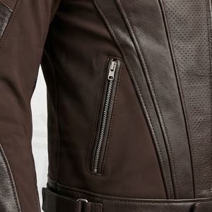 แจ็คเก็ตหนังแท้สำหรับขี่มอเตอร์ไซค์คุณภาพดีที่สุดสำหรับผู้ชาย รุ่นใหม่ล่าสุดสำหรับฤดูหนาว พร้อมแผ่นป้องกันที่ถอดออกได้ สามารถสั่งทำได้ - Product Image 5