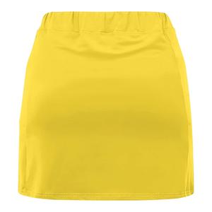 Jupe de sport asymétrique en polyester respirant à taille élastique pour femme, coupe trapèze, couleur unie, longueur mini, avec short intégré, idéale pour l'été - Product Image 3