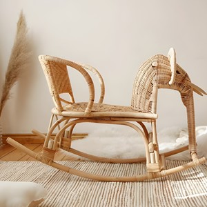 Elefante de roca de ratán hecho a mano para niños, juegos mecedores en elefantes animales de Vietnam - Product Image 5