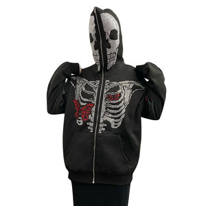Private label premium cotton <b>zip</b> hoodie full face custom 350 gsm oversized low moq - Product Image 4
