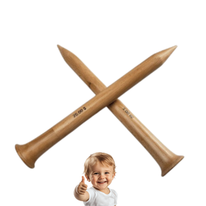 Aiguille à tricoter droite en bois conçue pour des points nettes, une prise en main douce et un rythme de tricot naturel et serein. - Product Image 1