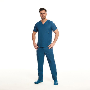 OEM Men Medical Scrub Uniform Cotton Worsted Fabric <b>Doctor</b> <b>Set</b> Custom Hospital Clothing Design Mens Scrub Suits Customized - Product Image 5