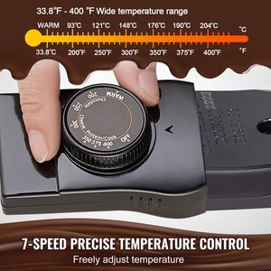 Set Pentola Elettrica per Fonduta in Acciaio Inox da 3 Quarti, Scaldavivande per Cioccolato e Formaggio, Padella Elettrica con Controllo della Temperatura - Product Image 3