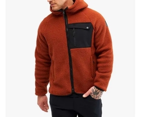 Chaqueta con Capucha de Forro Polar Sherpa para Hombre, Chaqueta Casual de Invierno con Cierre Completo, Bolsillo en el Pecho en Contraste, Logotipo Personalizado al por Mayor - Product Image 3