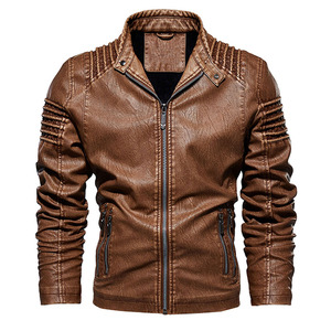 Windproof PU Leather <b>Jacket</b> Premium Durable Motorcycle Riding Winter Hooded Slim Fit Stylish Fashion Outerwear Front - Product Image 1