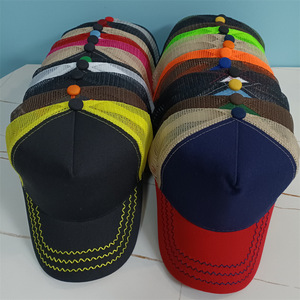 Custom High Quality 5 Panel Blank Plain Truck <b>Hat</b> Back Mesh Snap Back Truck Cap Blank Cotton Mesh Gorras Wholesale Trucker <b>Hats</b> - Product Image 5