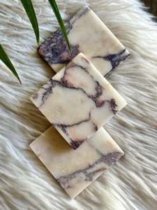 Posavasos Cuadrados de Mármol Calacatta Viola Hechos a Mano, Vajilla de Lujo, Regalo para el Hogar - Product Image 3