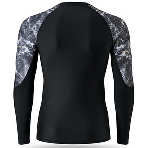 Vente en gros de chemises de compression à manches longues pour hommes, imprimées avec un motif, protection UV, fournisseur de logo personnalisé - Product Image 4