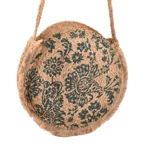 Sac bandoulière tendance 2026 en jute tressé pour femme, style bohème écologique, sac à main ouvert, idéal pour la plage, importé d'Inde, capacité 2,9 L - Product Image 1
