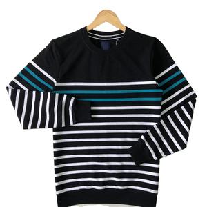 Tendance personnalisé Auto Stripe hommes sweats à manches longues décontracté coupe régulière boucle tricot col rond prix usine vêtements d'hiver - Product Image 3