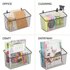 Wall Mounted <b>Metal</b> <b>Storage</b> <b>Basket</b> Organizer for Kitchen Bathroom Bedroom Home - Product Image 3