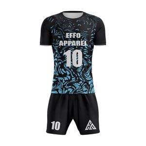 ชุดกีฬาคุณภาพสูง เสื้อฟุตบอล 100% โพลีเอสเตอร์ แขนสั้น คอกลม ชุดฟุตบอลสำหรับขาย - Product Image 2