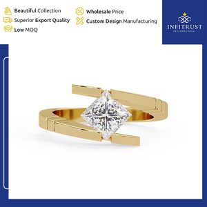 Best in Selling Customizable Handcrafted VVS Clarity 925 Sterling <b>Silver</b> <b>Solitaire</b> Diamond <b>Rings</b> from India at Bulk Price - Product Image 2