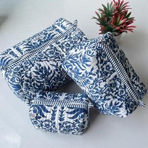 Juego de Bolsas de Aseo de Algodón Grande Estilo Boho Chic, Organizador de Cosméticos con Patrón Floral Bordado, Bolsas de Viaje Multifuncionales - Product Image 6