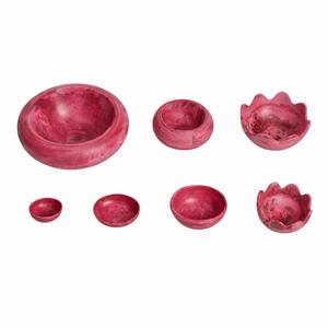 Tazón de Resina Hecho a Mano Belladec Rojo Rosa - Diseño Antiguo de Arte Moderno, Forma Personalizada, Patrón Sólido, Centro de Mesa para Bodas y Acción de Gracias - Product Image 4