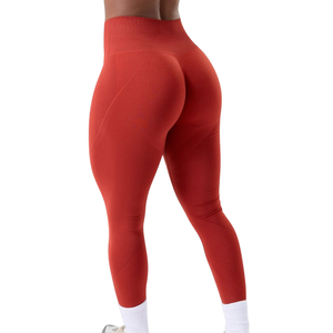 Hot <b>Red</b> Women's High Rise Compression Leggings Breathable Stretch Workout Pants for Yoga Gym Running Fitness Training Activewear - Product Image 3
