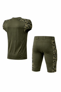 Tenue d'entraînement de football américain, uniforme d'équipe, maille athlétique, couleurs d'équipe personnalisées, panneaux latéraux camouflage, sublimation sportive, Elite - Product Image 3