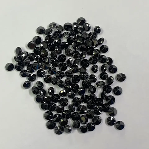 Diamants noirs naturels facettés ronds de 5 mm, pierres précieuses brutes, bijoux en diamant précieux, vente en gros directe du fabricant - Product Image 1