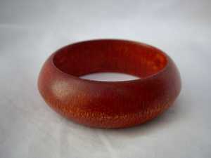 MN Exports Wooden Cuff Bangle <b>Bracelet</b> Classic <b>Red</b> Brown Smooth Finish Unisex Party Christian Jewelry - Product Image 1