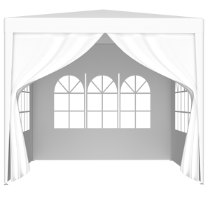 Pergola a Spirale in Tessuto PE Bianco 3x3m con 4 Lati Rimovibili, Tenda per Feste all'Aperto (Due Porte) per Matrimoni ed Eventi - Product Image 3