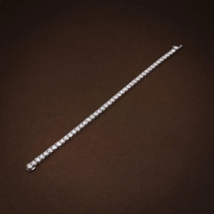 Pulsera de Diamantes Redondos Brillantes Creados en Laboratorio, 10.19 Quilates de Peso Total, Diamantes Certificados, Joyería Fina Clásica para Mujer - Product Image 4