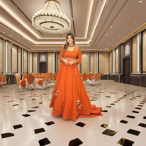 Traje Salwar Kameez Tradicional Indio de Georgette Sintético Pesado con Bordado de Diamantes, Manga Larga, para Mujer, con Dupatta de Diseñador, de Secado Rápido, para Fiesta - Product Image 1