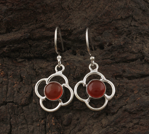 Natural <b>Red</b> Onyx <b>Drop</b> <b>Earrings</b> 925 Sterling Silver Handmade Vintage Unisex Jewelry for Wedding Anniversary Party - Product Image 3