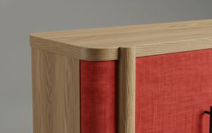 Aparador Moderno de Roble Macizo de 2 Puertas para Sala de Estar - Almacenamiento Ecológico y Resistente al Agua - Product Image 5