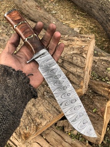 Handmade Damascus Steel <b>Drop</b> Point Straight Professional Multi-functional Camping Carving Knife Full Tang Wood Handle DIY Grade - Product Image 4