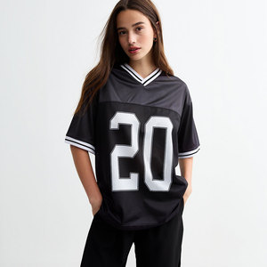 New Arrival Women's Oversized Jersey <b>T</b> <b>Shirt</b> Casual Streetwear Fashion Tee Custom Logo Print Private Label Factory Football Top - Product Image 1