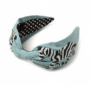 Serre-têtes élégants personnalisés faits main avec broderie et perles de verre, idéaux pour les fêtes et les cadeaux, accessoires capillaires très demandés - Product Image 1